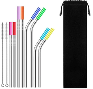 Cannucce Riutilizzabili Ecologiche in Acciaio Inox 304 Oro e Nero con Logo Personalizzato - Product Image 6