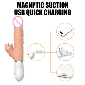 Vente en gros Sex Toys Masturbation point G pénis 2 en 1 Gode vibrateur texture silicone 12 fréquences pour femmes et hommes - Product Image 4