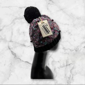 LANDBAS Bonnet de sport de haute qualité 56-58cm avec patch en cuir et motif jacquard, 85% acrylique 15% laine, chaud pour l'hiver, ski, mode décontractée - Product Image 3