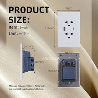 Enchufe de Pared Tailandés de Alta Calidad, Estándar Sudamericano, Panel Grande de PC, Doble 3 Polos, con Puertos USB Tipo A y Tipo C