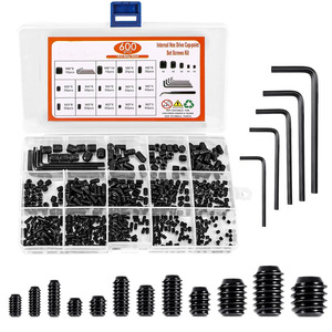 Internal Hex Drive Cup Point Set Screws Kit 600pcs M3 M4 M5 M6 M8 12.9 Alloy Steel Industrial Grade Blackened - Product Image 1