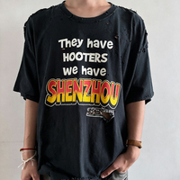 T-shirt Homme Streetwear Cropped Oversize Personnalisé en Coton Bio 100% Lavé Effet Vieilli Coupe Boxy
