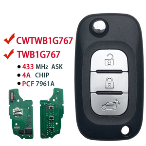 Porte-clés de <span class=keywords><strong>voiture</strong></span> à distance à 3 boutons PCF7961 433Mhz 4A Chip pour <span class=keywords><strong>Mercedes</strong></span> Benz Smart Fortwo 453 Forfour 2015-2017 Modèles - Product Image 2