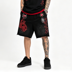 Shorts Cargo Ample Camouflage Tigre avec Grandes Poches Style Américain Designer pour Hommes et Ensemble Femme - Product Image 1