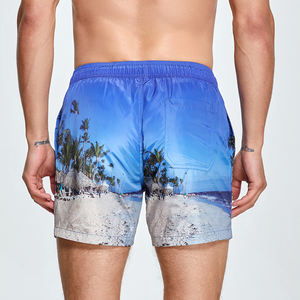 Shorts de plage pour hommes <span class=keywords><strong>Seobean</strong></span> en gros, imprimé paysage marin estival, respirant, 100% polyester, taille basse, coupe ajustée, poche, séchage rapide - Product Image 6