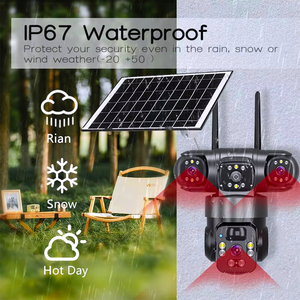 V380 toàn cảnh 360 không dây Wifi/4G camera năng lượng mặt trời giám sát bóng Ba ba cảm biến Ống Kính Ngoài Trời 12MP Camera An Ninh Gia Đình - Product Image 2