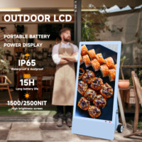 Kiosco Publicitario Portátil con Pantalla LCD de 43 Pulgadas, Resistente al Agua, con Batería y 2500 Nits de Brillo para Salas de Exposiciones