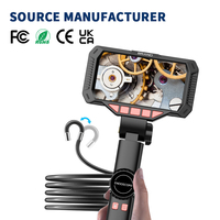 Cámara de Inspección Boroscópica Industrial HD Digital de 6.4mm, Impermeable, para Alcantarillado, con Pantalla IPS de 4.5 Pulgadas, Endoscopio de Video