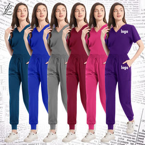 Más vendidos Spandex Scrubs traje enfermería Doctor médico logotipo personalizado Hospital uniformes para Mujeres Hombres estiramiento Jogger <span class=keywords><strong>pantalones</strong></span> uniforme - Product Image 1