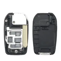 Coque de clé de voiture pliable modifiée OME avec lame TOY43 non coupée, ABS noir, 2 boutons pour Land Cruiser, Camry, Corolla, RAV4, PRADO, YARIS