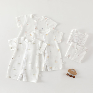 Mameluco de <span class=keywords><strong>Bebé</strong></span> de Mezcla de Algodón con Cierre de Botones a Presión, Ropa de <span class=keywords><strong>Verano</strong></span> para Bebés, Variante - Product Image 2