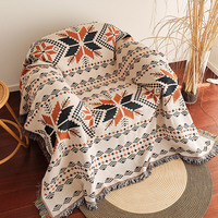 Couvre-lit pliable en coton tissé pour la décoration intérieure, tapis de pique-nique personnalisé, couverture de canapé vintage, tapis bohème, couverture aztèque