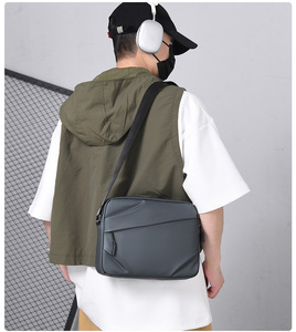 Men Lightweight Waterproof Messenger <b>Bag</b> Crossbody Sling Multiple Pockets Business Casual Travel Work Daily <b>Black</b> - Product Image 4