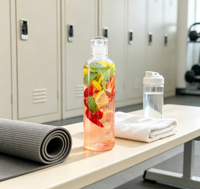 Bouteille d'eau à infusion de fruits avec marqueur de temps, réutilisable, pour détox, idéale pour la gym, les voyages, les activités de plein air, et pour les thés aux fruits faits maison