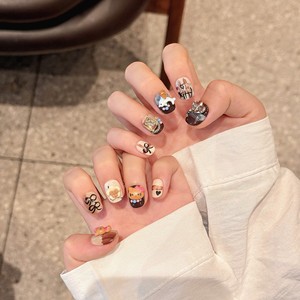 Hecho a mano cubierta completa Artificial prensa falsa en la punta de las uñas reutilizable francés uñas flor Acrílico falso magnético Rhinestone <span class=keywords><strong>bailarina</strong></span> - Product Image 5