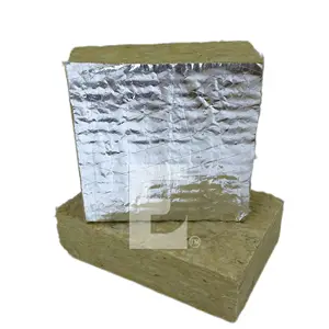 Rock Stone Wool Slab Heat Insulation Rock Mineral Wool With Aluminum Foil Sound Proof A1 Fire Resistant From China