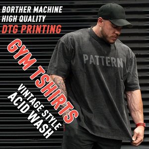 Áo thun nam chất lượng cao, in họa tiết kỹ thuật số DTG, kiểu dáng cổ điển, giặt acid, thiết kế tùy chỉnh - Product Image 1