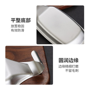 Stainless Steel Spoon Rest Holder Silver Gold Kitchen Spatula Tray For Restaurant Buffet Use - Product Image 1