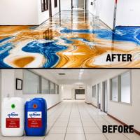 Pintura Epóxica 3D con Efecto Mármol de Alto Brillo, Revestimiento Autonivelante Metálico para Sala de Estar y Salas de Exhibición