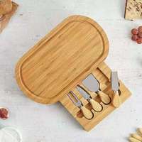 Planche à fromage rectangulaire miniature en bambou écologique avec tiroir dissimulé, compatible lave-vaisselle, option de gravure personnalisée