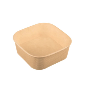 Tazón cuadrado desechable de papel kraft ecológico al por mayor para ensaladas, para comida para llevar en restaurantes. - Product Image 1