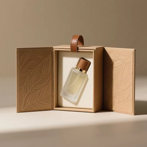 Perfume árabe con logotipo personalizado, caja de regalo de cartón de lujo, botella de vidrio de 10 ml y 50 ml, caja de regalo deslizante con papel de regalo. - Product Image 1