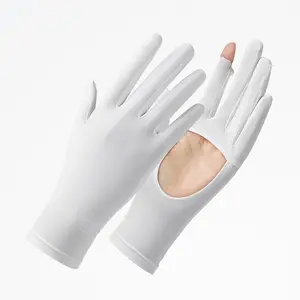 抗UVフリップアップタッチスクリーンアイスフィール通気性手袋を運転する中空の手のひらを持つ女性のための新しい日焼け止め手袋