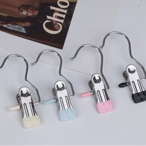 DS4237 Crochets de suspension pour linge, pinces, cintres pour bottes, organisateur de leggings pour placard, cintre de voyage en acier inoxydable, pinces <span class=keywords><strong>à</strong></span> linge pour séchage - Product Image 1