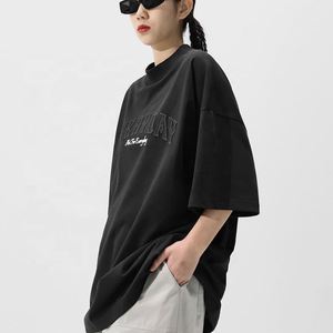 Camiseta de gran tamaño personalizada para mujer, Camiseta de cuello simulado, Camiseta de algodón 180 Gsm - Product Image 3