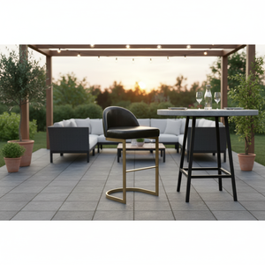 Elegant Adjustable Bar <b>Stool</b> Curved Back Design Durable Metal Construction for Dining and Outdoor Spaces - Product Image 5