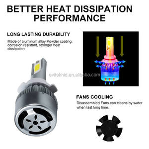 Phare LED C6 H7 36W 3800lm H1 H3 H4 H7 H9 9004 LED H7 C6 COB LED - Product Image 5