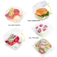 Contenitori Monouso in Plastica Trasparente per Hamburger, Scatole per Cibo da Asporto di Grado Alimentare