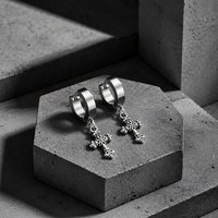 Boucles d'oreilles pendantes rétro en forme de croix, éléphant, étoile de mer et hibou, design tendance et polyvalent pour homme, bijoux en acier inoxydable, vente chaude