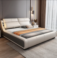 Camas Modernas de Lujo con Base de Madera Sólida, Diseños de Camas King Size, Camas Multifuncionales con Tapicería