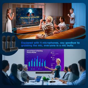 Barre <span class=keywords><strong>de</strong></span> son Smart TV avec Bluetooth, AUX, USB, TF, Coaxial, <span class=keywords><strong>4</strong></span> microphones sans fil, interface optique - Product Image 5