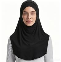 Nouveau Turban Femme Couleur Unie Personnalisé en Polyester, Voile Malaisien à Deux Boutons et Lacets, Burkini en Nylon Spandex