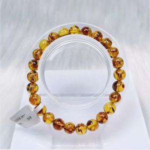 Cuentas de piedra redonda de rutilo Natural de alta calidad, pulsera de cristal en bruto de Cuarzo rutilado dorado, joyería de moda - Product Image 2