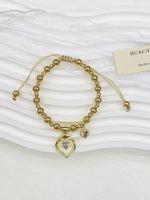 Bracelet ajustable en cuivre avec mini-breloques en émail en forme de crème glacée et perles de verre bleues, vente en gros pour cadeau