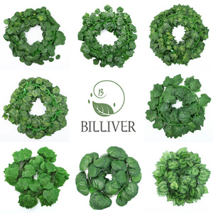 Bán Buôn Ngoài Trời Màu Xanh Lá Cây Bạch Đàn Lá Cọ Nhân Tạo Nho Lá Hàng Rào Cho Đám Cưới Trang Trí Nội Thất Tường Trần Treo Nhà Máy - Product Image 4