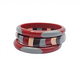 Newly Best Quality Handmade Resin <b>Bangle</b> Set Design Stylish Round Colorful Pattern Women Jewelry Craft Bracelet Wedding Woman - Product Image 3