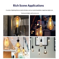 Ampoule LED ST58 E27 à filament droit, température de couleur 2200K, style Edison rétro décoratif, créative, en aluminium, avec variateur d'intensité, pour usage résidentiel