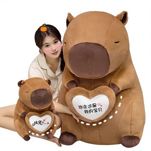 Lindo Peluche <span class=keywords><strong>de</strong></span> Capibara, Muñeco Grande con Corazón, Compañero para Dormir para Bebés, Unisex, Regalo <span class=keywords><strong>de</strong></span> Cumpleaños, Poliéster - Product Image 1