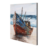 Vente en gros 100% peint à la main voilier paysage marin abstrait décoratif texture épaisse abstrait bateaux à voile peinture de paysage