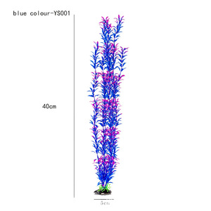 พืชน้ำประดิษฐ์ YS001 ขนาด 40 ซม. สีฟ้า สำหรับตกแต่งตู้ปลา - Product Image 1