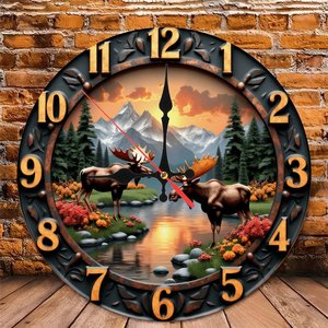 <b>Round</b> Wooden Wall Clock 25Cm Quiet Movement Minimalist Home Bedroom Living Room Hanging Clock - Product Image 6