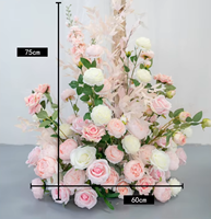Ensemble de fleurs artificielles faites à la main, arrangement floral rose et blanc, décoration pour arche de mariage et centre de table pour toile de fond de cérémonie