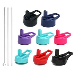 Bouteille de sport anti-fuite avec poignée longue et 2 pailles - Product Image 1