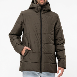 Chaqueta Acolchada de Invierno Casual al por Mayor con Capucha Desmontable, Cremallera, Lona Transpirable, Tejido de Punto, Impermeable, Tallas Grandes, Personalizable - Product Image 1