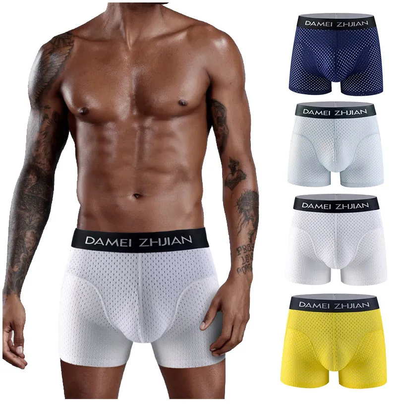 Factory wholesale mid-waist sexy mature men gay underwear men's clothing boxer cotton set