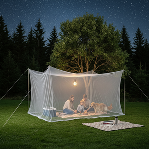 SAIRUN Nouvelle Arrivée <span class=keywords><strong>Grande</strong></span> <span class=keywords><strong>Taille</strong></span> <span class=keywords><strong>Moustiquaire</strong></span> Portable Intérieur/Extérieur à Toit Carré Spacieuse en Polyester - Product Image 1